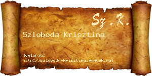 Szloboda Krisztina névjegykártya